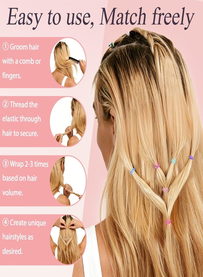 JIRIS 1000pcs Mini Hair Rubber Bands, Soft & Durable Plastic Elastic Hair Ties for Little Girls, Stretch Ponytail Ties for Kids Hairstyles and Braids - Image 5